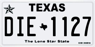 TX license plate DIE1127