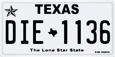TX license plate DIE1136