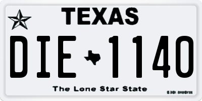 TX license plate DIE1140