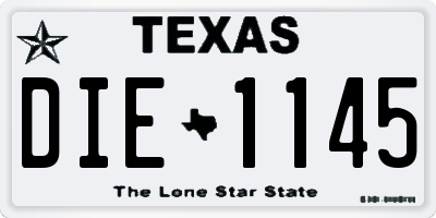 TX license plate DIE1145