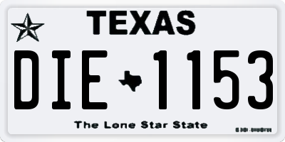 TX license plate DIE1153