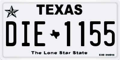 TX license plate DIE1155