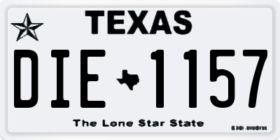TX license plate DIE1157