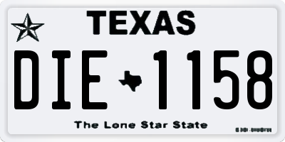 TX license plate DIE1158