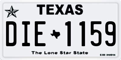 TX license plate DIE1159