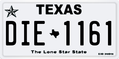 TX license plate DIE1161