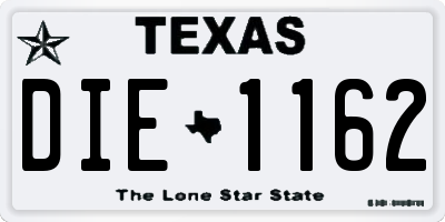 TX license plate DIE1162