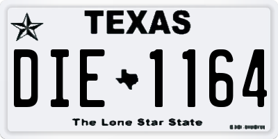 TX license plate DIE1164