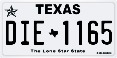 TX license plate DIE1165