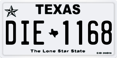 TX license plate DIE1168