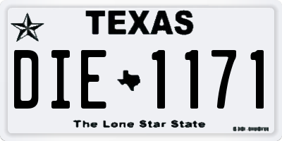TX license plate DIE1171