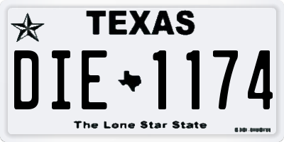 TX license plate DIE1174