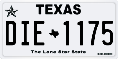 TX license plate DIE1175