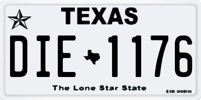 TX license plate DIE1176