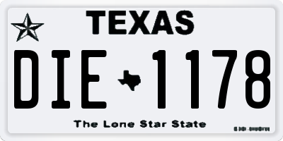 TX license plate DIE1178