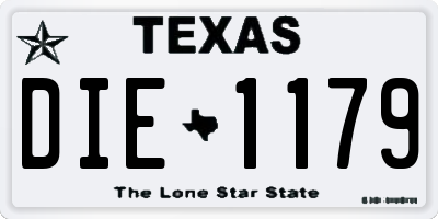 TX license plate DIE1179