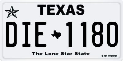 TX license plate DIE1180