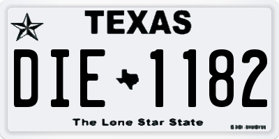 TX license plate DIE1182