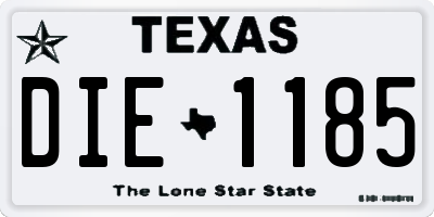 TX license plate DIE1185