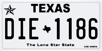 TX license plate DIE1186