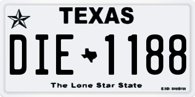TX license plate DIE1188