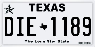 TX license plate DIE1189