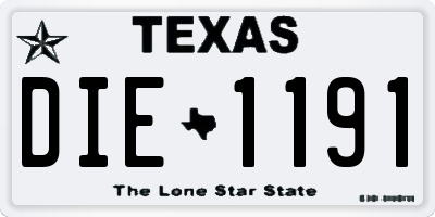 TX license plate DIE1191