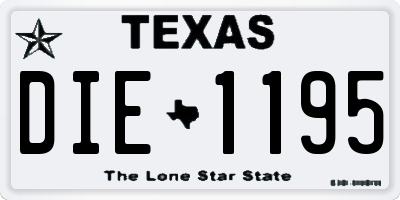 TX license plate DIE1195