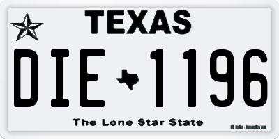 TX license plate DIE1196