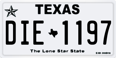 TX license plate DIE1197