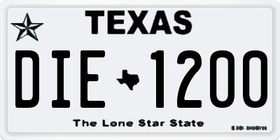 TX license plate DIE1200