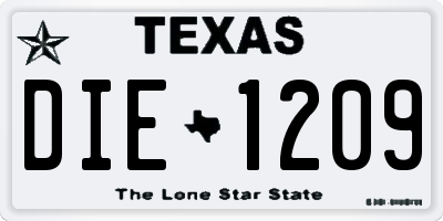 TX license plate DIE1209