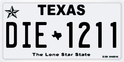 TX license plate DIE1211