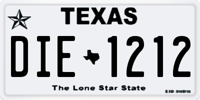 TX license plate DIE1212