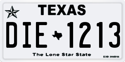TX license plate DIE1213