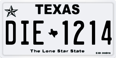 TX license plate DIE1214
