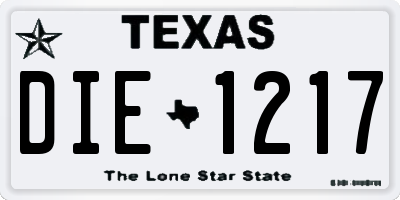 TX license plate DIE1217