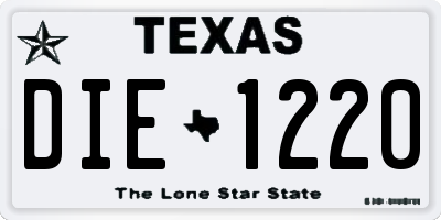 TX license plate DIE1220