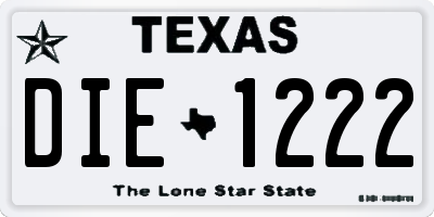 TX license plate DIE1222