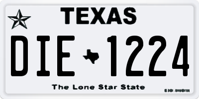 TX license plate DIE1224