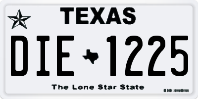 TX license plate DIE1225