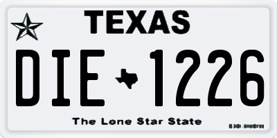 TX license plate DIE1226