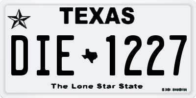 TX license plate DIE1227