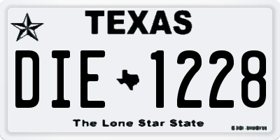 TX license plate DIE1228