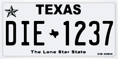 TX license plate DIE1237