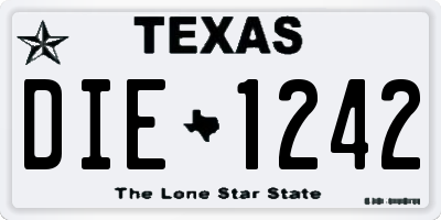 TX license plate DIE1242