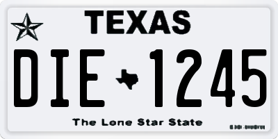 TX license plate DIE1245