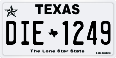 TX license plate DIE1249