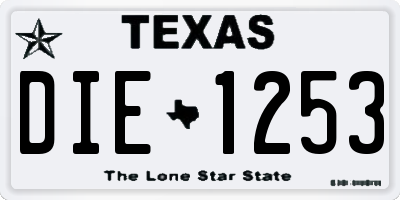 TX license plate DIE1253