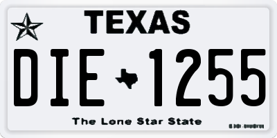 TX license plate DIE1255